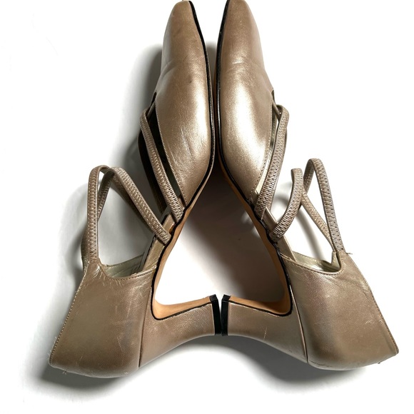 Ingledews Spain Collection Grenada Leather Dress Dance Pumps Pearl Beige sz 8.5 - Picture 5 of 16